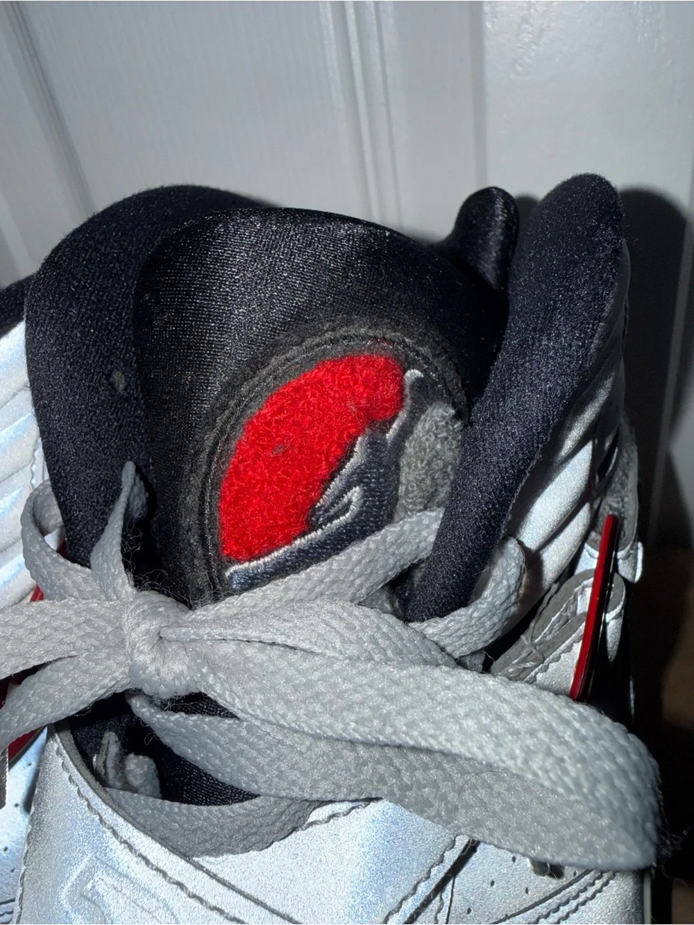 Jordan Kids Gray and Red High-Top Sneakers